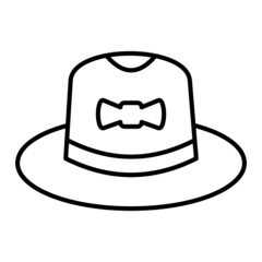 Hat Vector Outline Icon Isolated On White Background