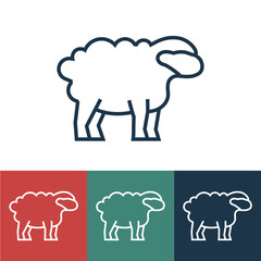 Vector linear icon with sheep