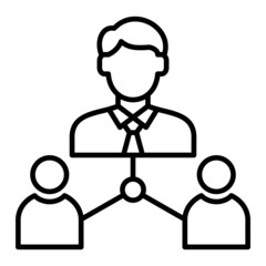 Team Lead Vector Outline Icon Isolated On White Background