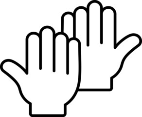 Hi 5 Vector Outline Icon Isolated On White Background