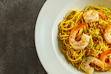 Spaghetti seafood pasta with shrimp