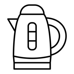 Electric kettle Vector Outline Icon Isolated On White Background