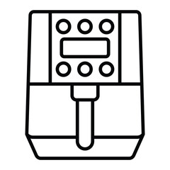 Air fryer Vector Outline Icon Isolated On White Background