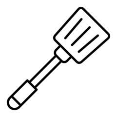Spatula Vector Outline Icon Isolated On White Background