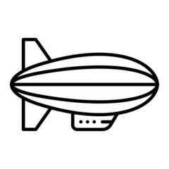  Zeppelin Vector Outline Icon Isolated On White Background © Ehtisham