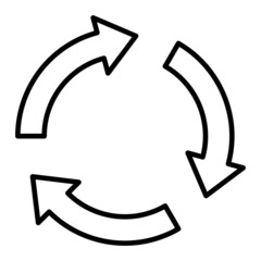 Loop Vector Outline Icon Isolated On White Background