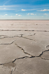 Broken soil in the bed of a salt mine, La Pampa, Argentina