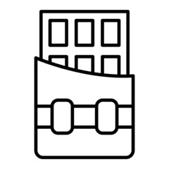 Chocolate Vector Outline Icon Isolated On White Background