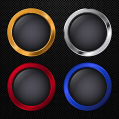 Set of glossy luxury buttons. Vector illustration