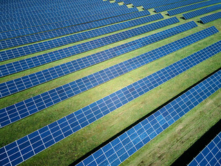 Ecology solar power station panels in the fields green energy at sunset landscape electrical innovation nature environment