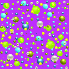 Purple abstract background. Colorful luxury background with 3D beads. Vector illustration.