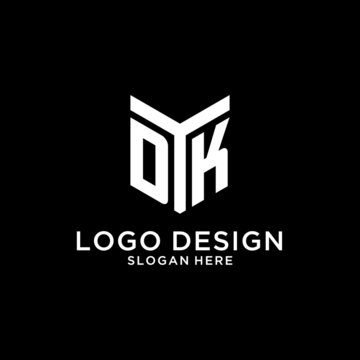 DK mirror initial logo, creative bold monogram initial design style