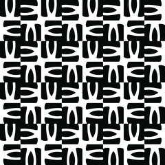 Seamless vector pattern in geometric ornamental style. Black  ornament