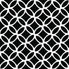 Fototapeta premium Seamless vector pattern in geometric ornamental style. Black ornament