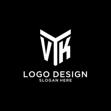 VK mirror initial logo, creative bold monogram initial design style
