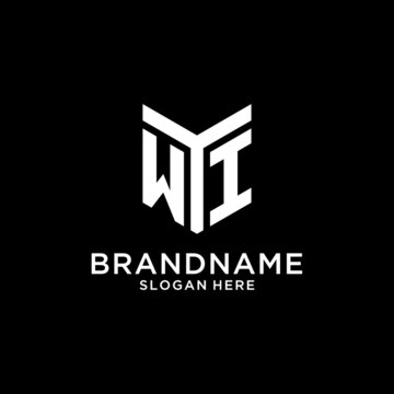 WI mirror initial logo, creative bold monogram initial design style