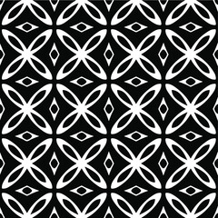  Flower geometric pattern. Seamless vector background. White and black ornament. Ornament for fabric, wallpaper, packaging. Decorative print