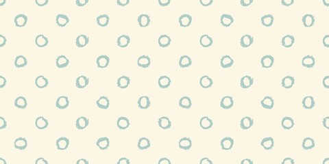 Polka dot seamless pattern with hand painted circles