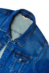 Blue denim jacket. Men's denim jacket with a classic collar and stitching.