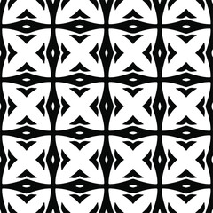  Flower geometric pattern. Seamless vector background. White and black ornament. Ornament for fabric, wallpaper, packaging. Decorative print