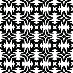  Flower geometric pattern. Seamless vector background. White and black ornament. Ornament for fabric, wallpaper, packaging. Decorative print