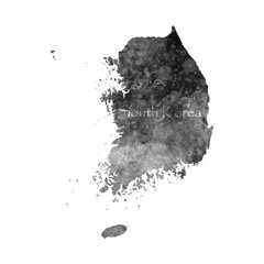 Old abstract grunge map of South Korea with ancient map and letters on white background. Vector EPS 10.