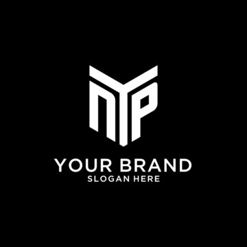NP mirror initial logo, creative bold monogram initial design style