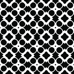 Flower geometric pattern. Seamless vector background. White and black ornament. Ornament for fabric, wallpaper, packaging. Decorative print