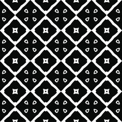 Flower geometric pattern. Seamless vector background. White and black ornament. Ornament for fabric, wallpaper, packaging. Decorative print