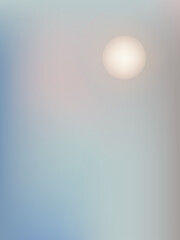 Pink moon in blurred fog, beautiful natural background