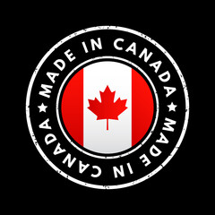 Made in Canada text emblem badge, concept background