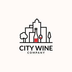 city wine logo concept design vector illustration