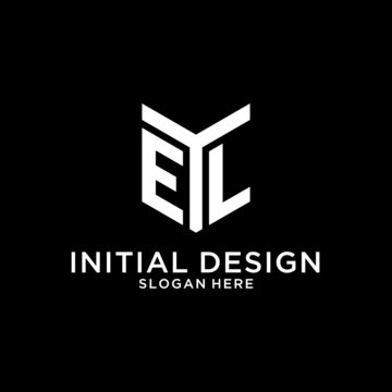 EL mirror initial logo, creative bold monogram initial design style