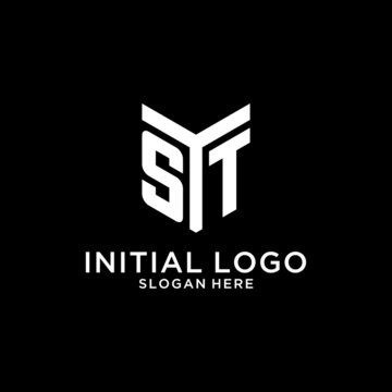 ST mirror initial logo, creative bold monogram initial design style