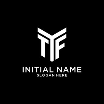 TF mirror initial logo, creative bold monogram initial design style
