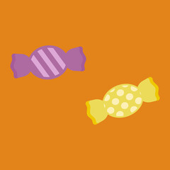 シンプルでかわいいハロウィンキャンディのイラスト