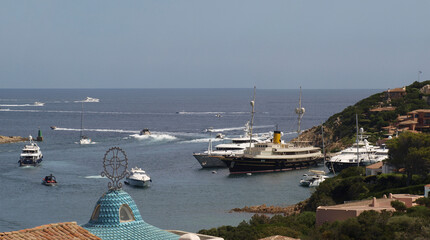 AUG 2021 - ITA - typical church in the village of Porto Cervo - sardinia - travel destination.