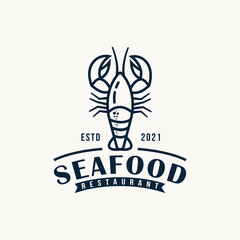 Lobster logo design vector illustration, lobster food restaurant logo design vector illustration