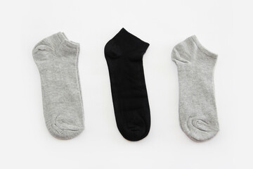 short cotton socks on a white background