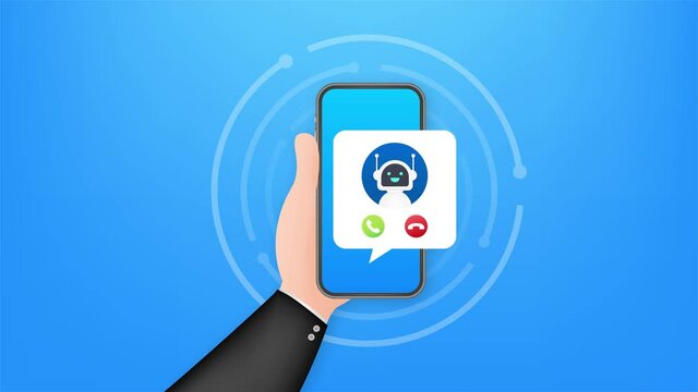 Business card with robo call. Mobile phone. Robo call. Cpam. Motion graphics.