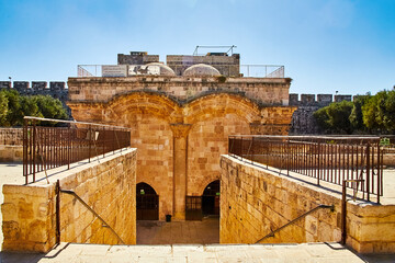 view of golden gate on temple mount. also called Jerusalem Eastern Gate, in Hebrew, Shaar...