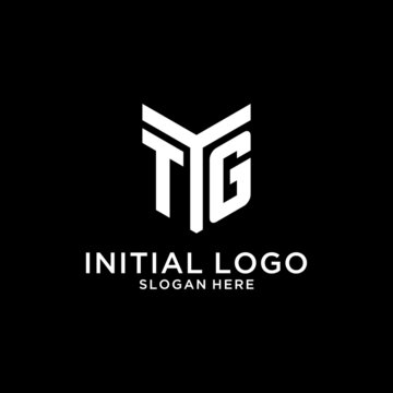 TG mirror initial logo, creative bold monogram initial design style
