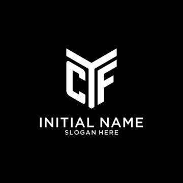CF mirror initial logo, creative bold monogram initial design style