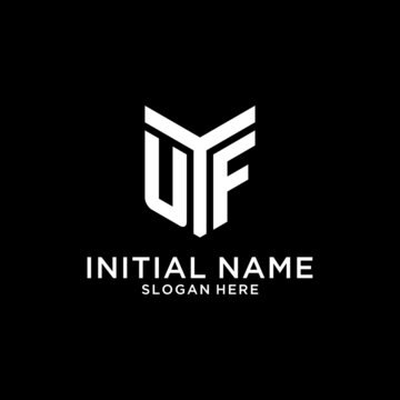 UF mirror initial logo, creative bold monogram initial design style