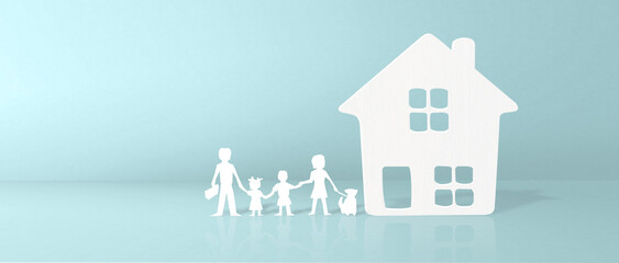 Model house. Real estate rental, purchase and sale concept. Realtor services, building repair