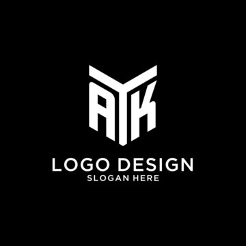 AK mirror initial logo, creative bold monogram initial design style