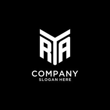 RA mirror initial logo, creative bold monogram initial design style