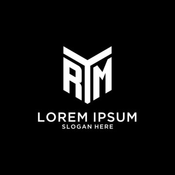 RM mirror initial logo, creative bold monogram initial design style