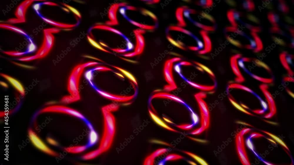 Aufkleber infinite loop colorful led neon matrix hi-tech pattern tile wall. 4k abstract digital cyber colorful