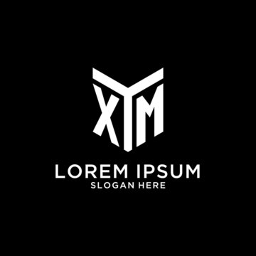 XM mirror initial logo, creative bold monogram initial design style